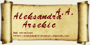 Aleksandra Arsekić vizit kartica